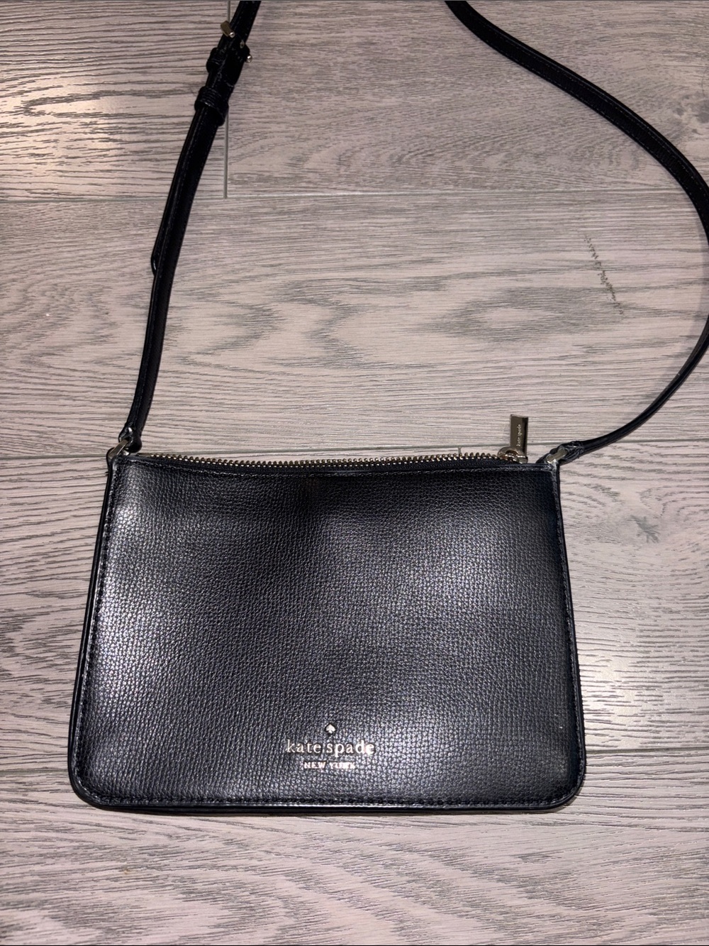 kate spade Small Black Pebbled Leather Crossbody Bag
